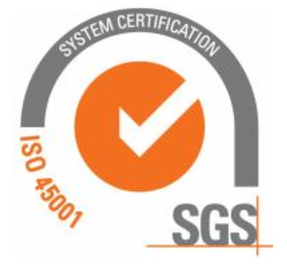 Logotipo oficial de la certificación ISO 45001:2018 obtenida por Montrel para la gestión de seguridad y salud laboral.