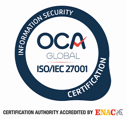 OCA Global ISO 27001:2022 Certificate for Montrel: Information Security Management System for Energy and Industrial Engineering.